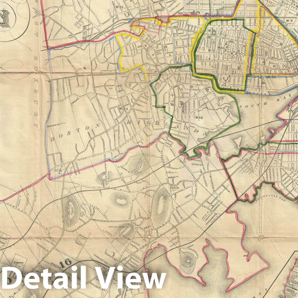 Historic Map : Plan of Boston, Massachusetts, Sampson and Davenport, 1872, Vintage Wall Art