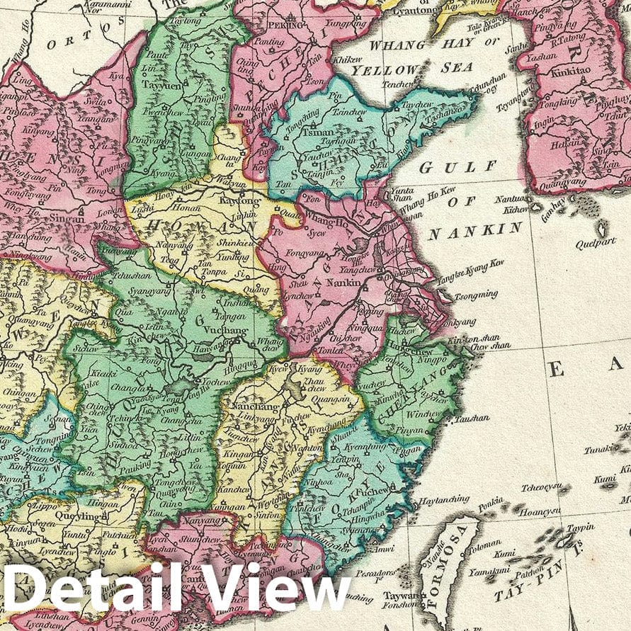 Historic Map : China, Korea "Corea" and Formosa "Taiwan", Wilkinson, 1792, Vintage Wall Art