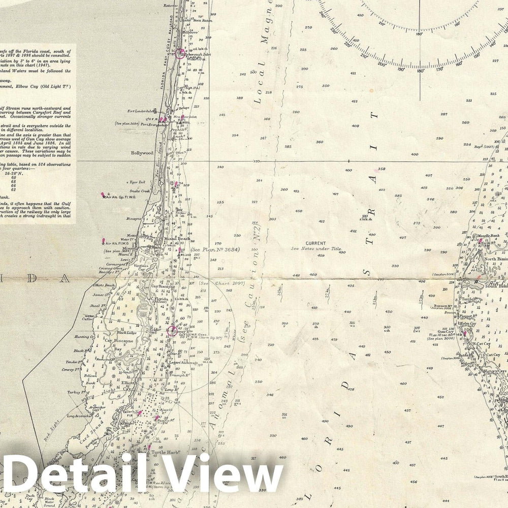 Historic Map : Nautical Chart Florida, British Admiralty, 1953, Vintage Wall Art