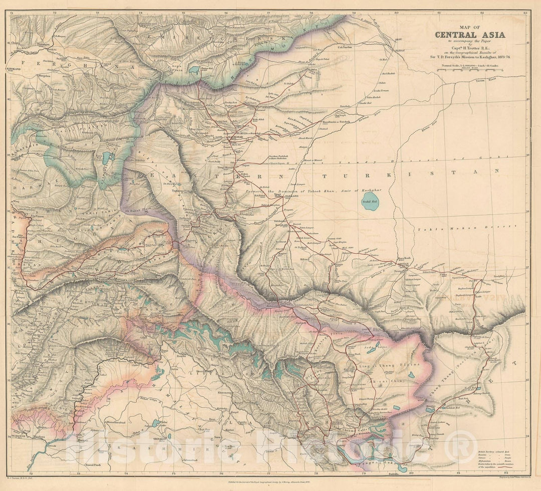 Historic Map : Xinjiang China during The Dungan Revolt, Turner, 1878, Vintage Wall Art