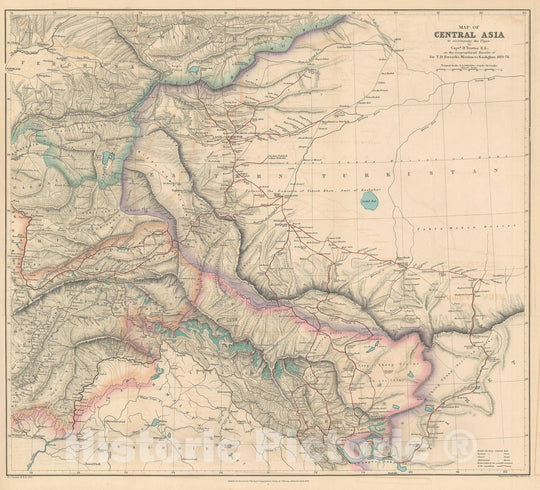 Historic Map : Xinjiang China during The Dungan Revolt, Turner, 1878, Vintage Wall Art