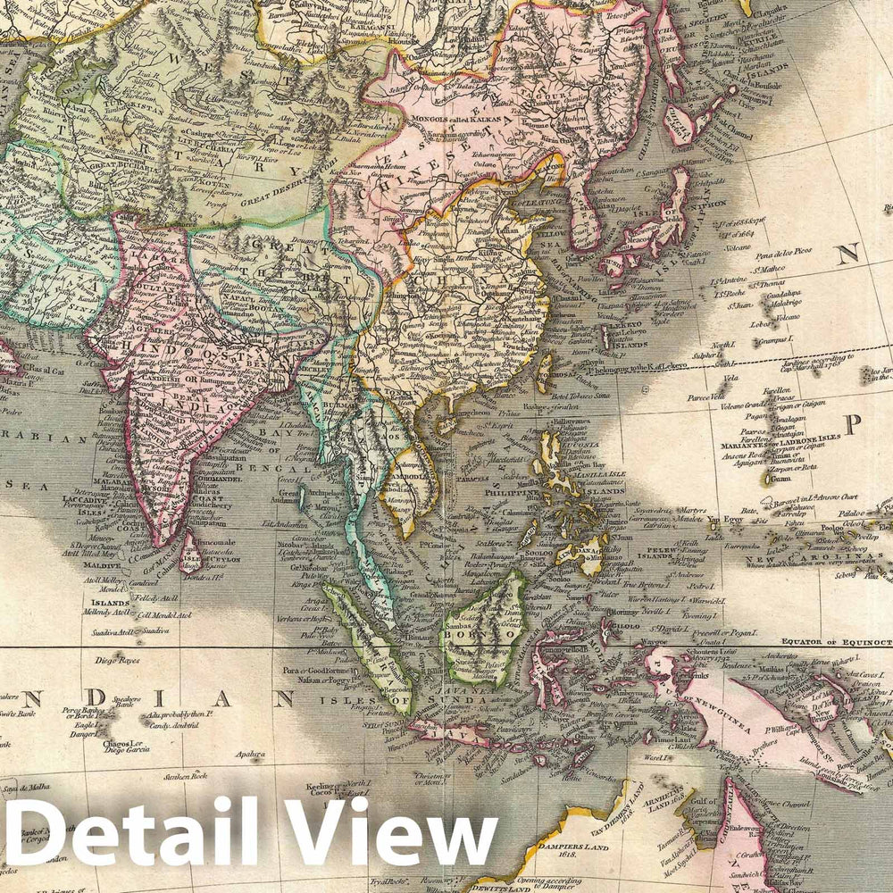 Historic Map : Asia and Australia, Thomson, 1814, Vintage Wall Art