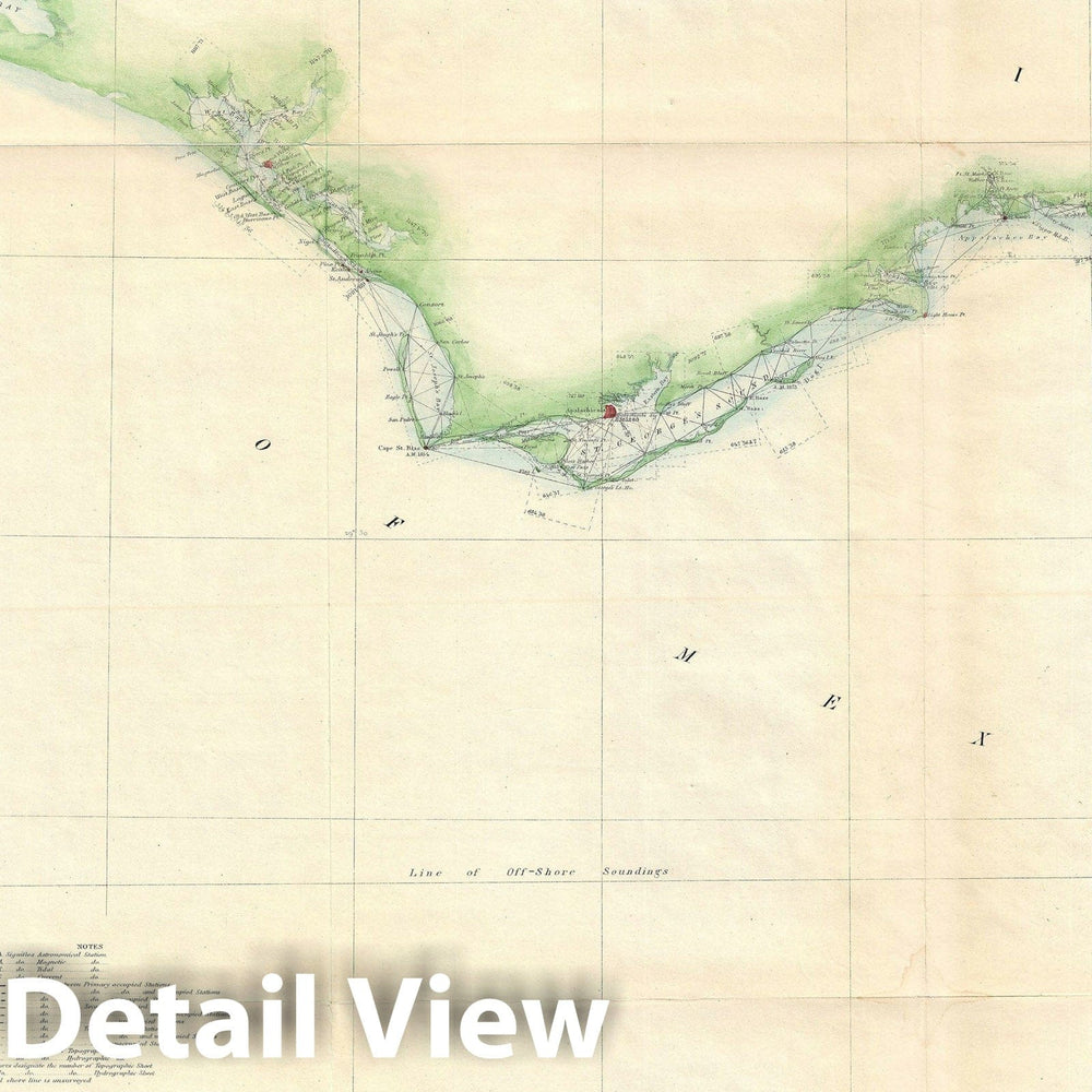 Historic Map : North Florida Gulf Coast, U.S. Coast Survey, 1871, Vintage Wall Art