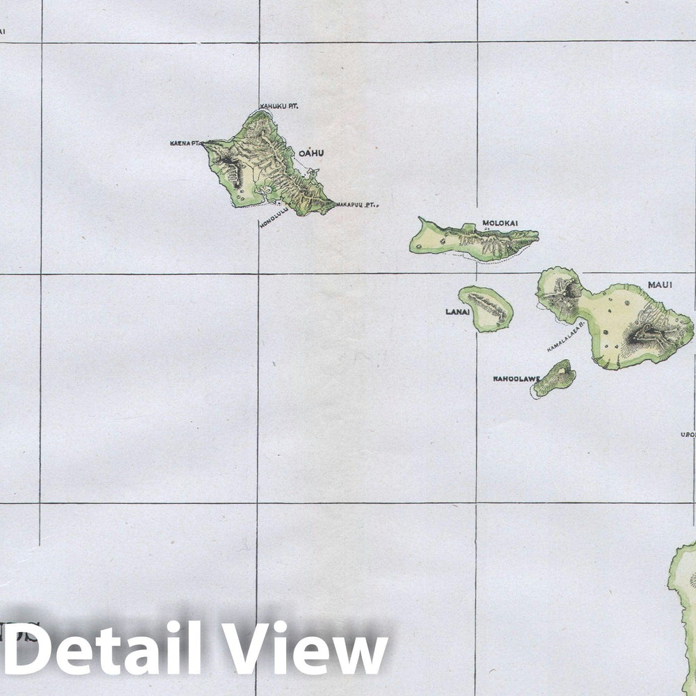 Historic Map : The Hawaiian Islands, U.S.G.S., 1883, Vintage Wall Art