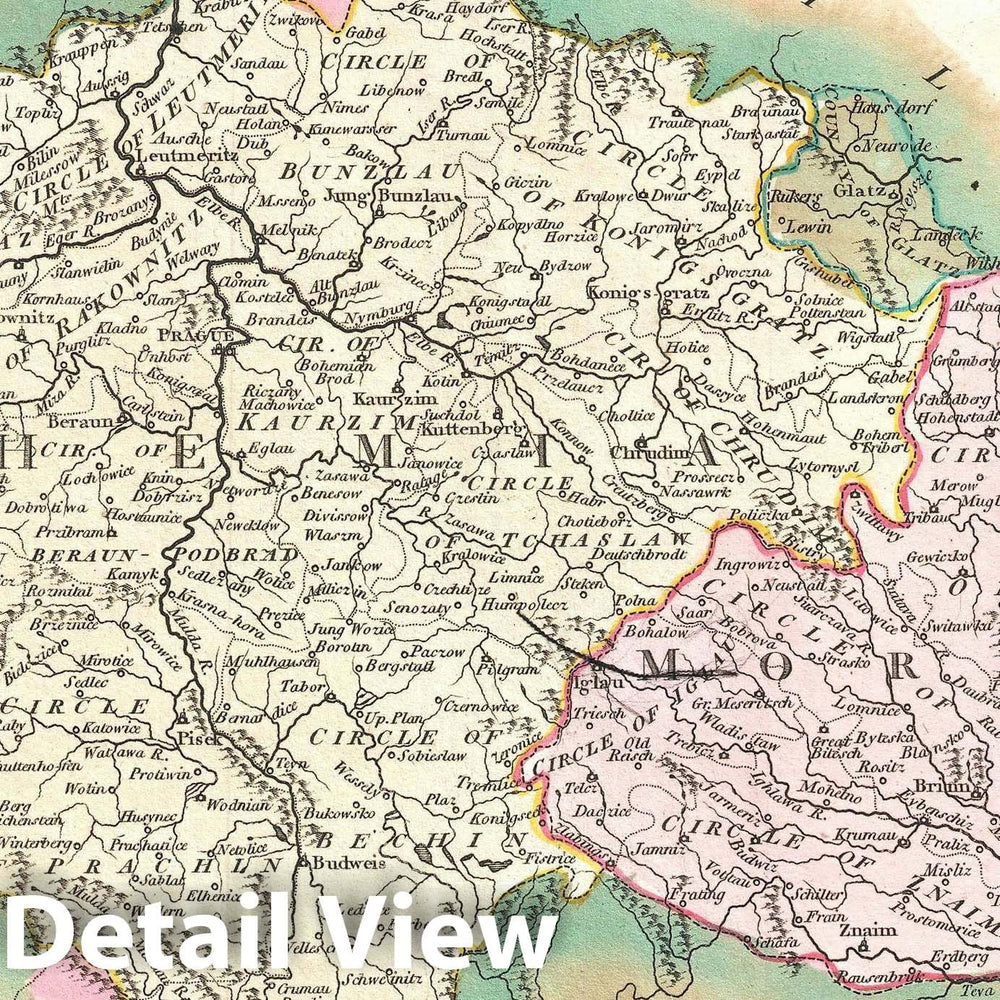 Historic Map : Bohemia and Moravia, Wilkinson, 1794, Vintage Wall Art