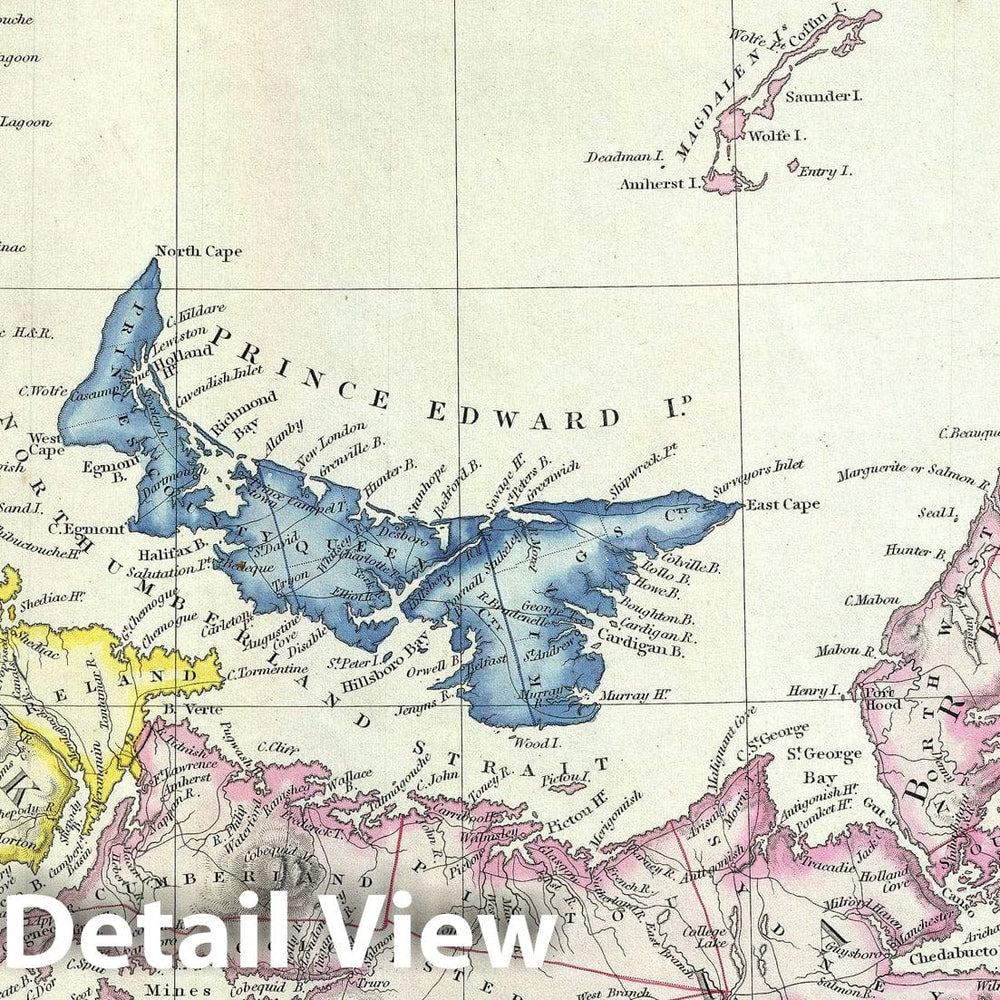 Historic Map : Nova Scotia, Canada, S.D.U.K., 1848, Vintage Wall Art