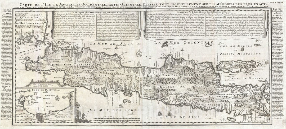 Historic Map : Java, Chatelain, 1718, Vintage Wall Art