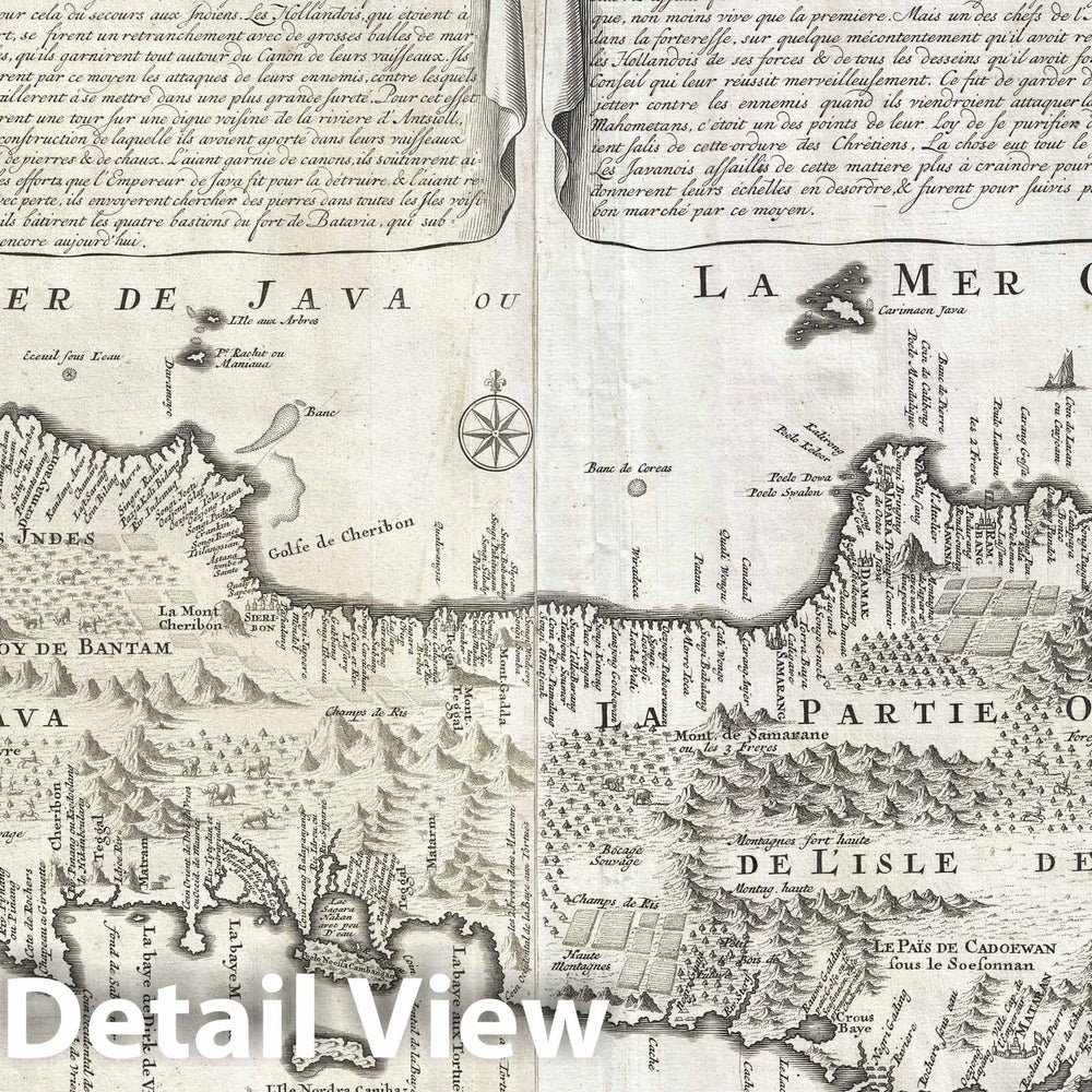 Historic Map : Java, Chatelain, 1718, Vintage Wall Art