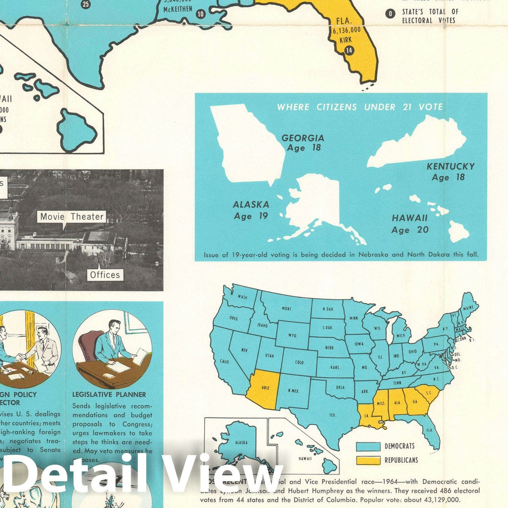 Historic Map : U.S. Presidential Election, 1968, Vintage Wall Art