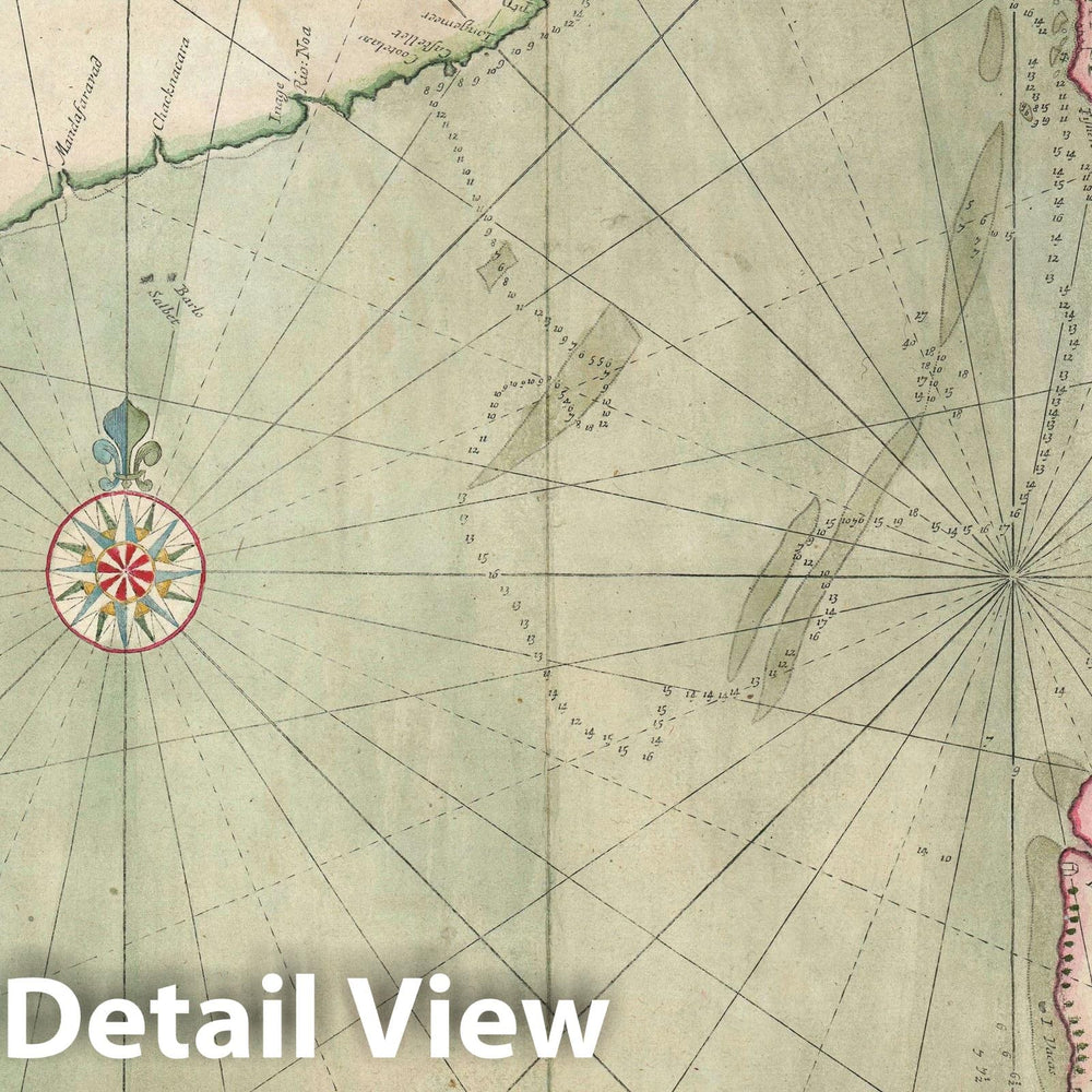 Historic Map : Nautical Chart Guzarat and Bombay "Mumbai", Samuel Thornton, 1715, Vintage Wall Art