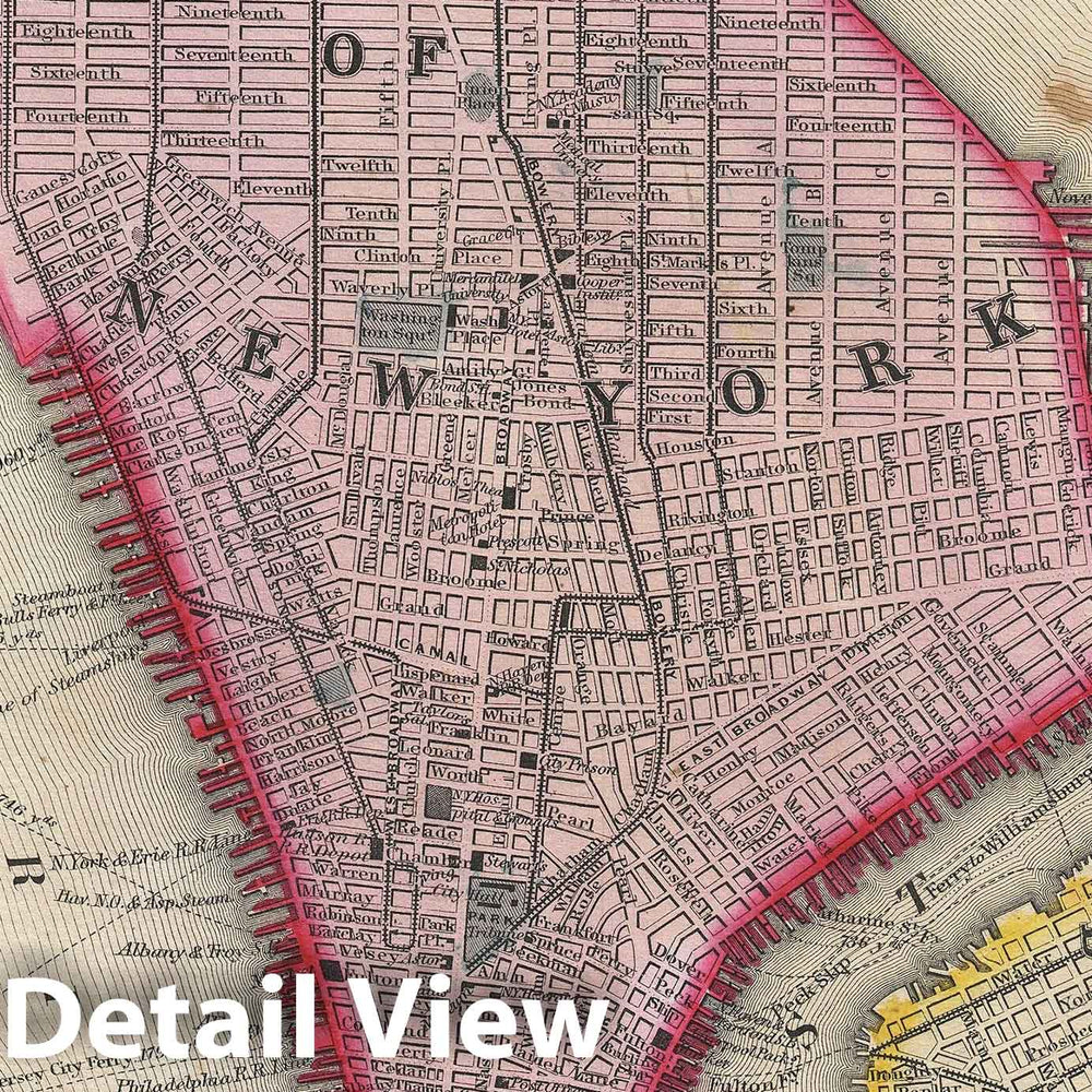 Historic Map : New York City, New York "first edition", Mitchell, 1860, Vintage Wall Art