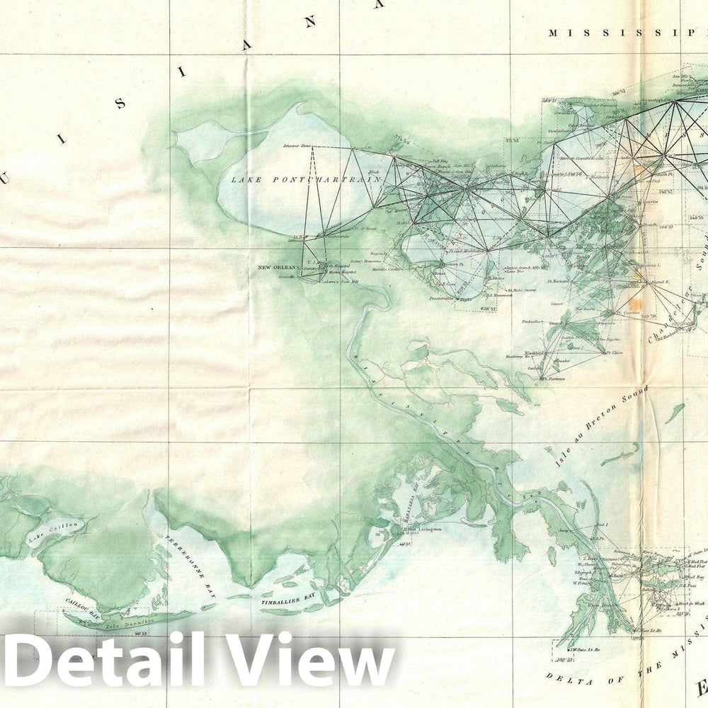 Historic Map : The Gulf Coast from Vermilion Bay to Mobile Bay, U.S. Coast Survey, 1859, Vintage Wall Art