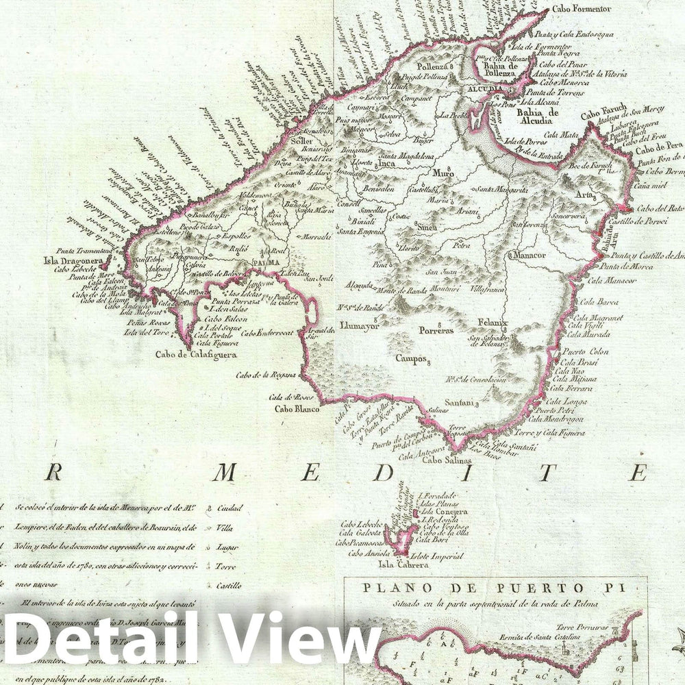 Historic Map : The Balearic Islands: Ibiza, Majorca, Minorca, Tomás López, 1793, Vintage Wall Art