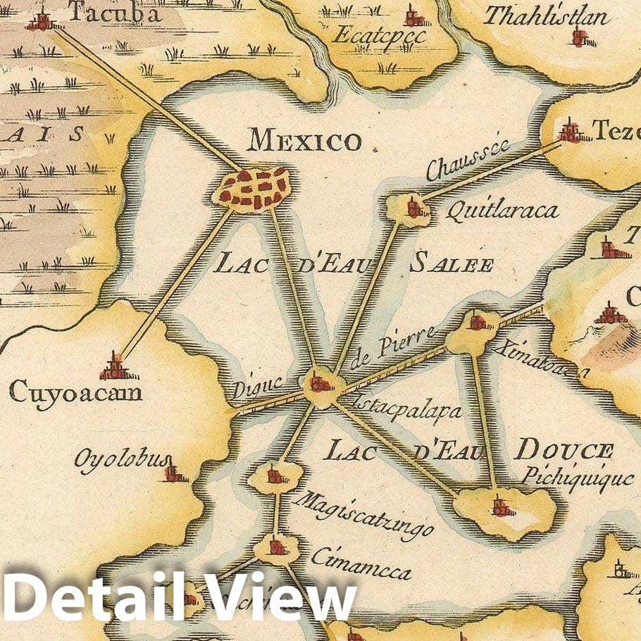 Historic Map : Mexico City, Bellin, 1757, Vintage Wall Art