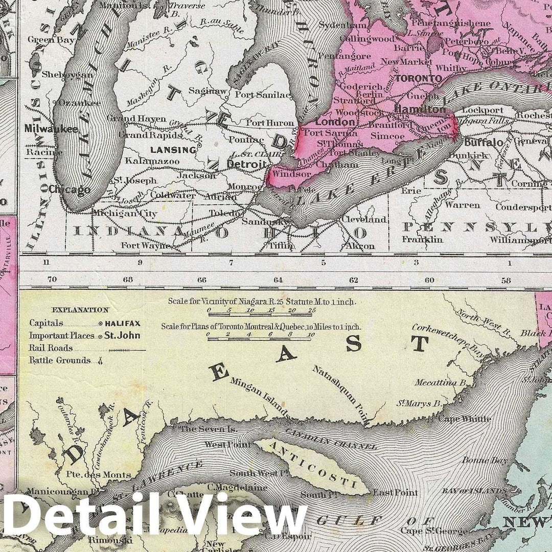 Historic Map : The British Provinces "Eastern and Western Canada", Colton, 1858, Vintage Wall Art