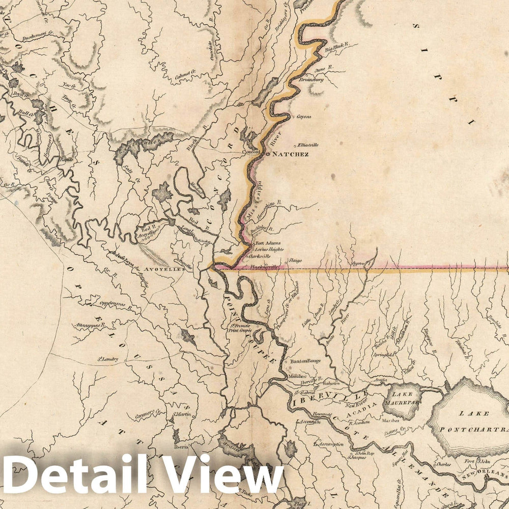 Historic Map : Louisiana, Carey, 1814, Vintage Wall Art