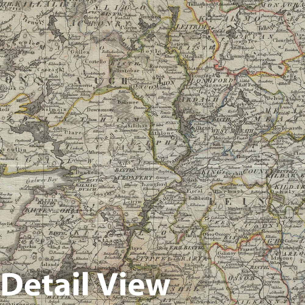 Historic Map : Ireland, Jeffreys and Kitchin, 1804, Vintage Wall Art