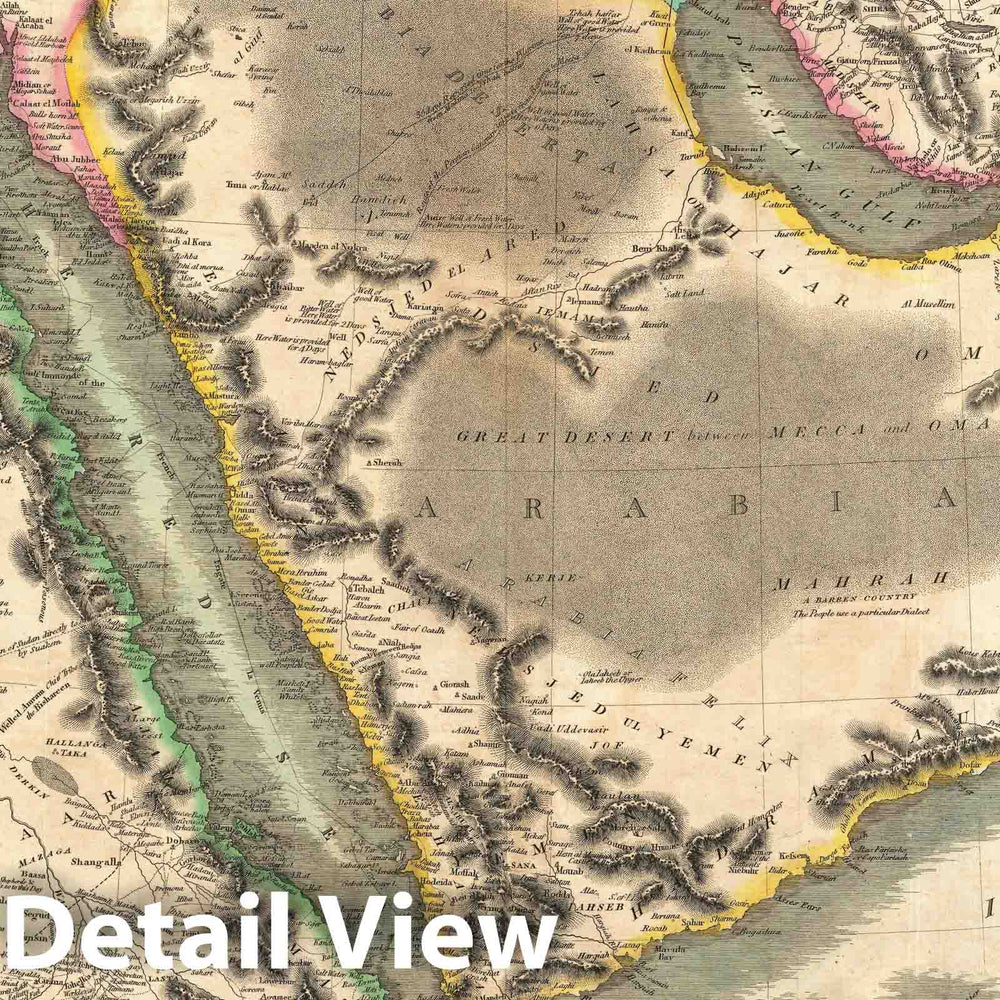 Historic Map : Arabia, Egypt, and Abysinnia, Thomson, 1814, Vintage Wall Art