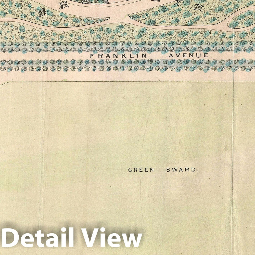 Historic Map : The Prospect Park Parade Grounds, Brooklyn, New York, Vaux and Olmstead's, 1868, Vintage Wall Art