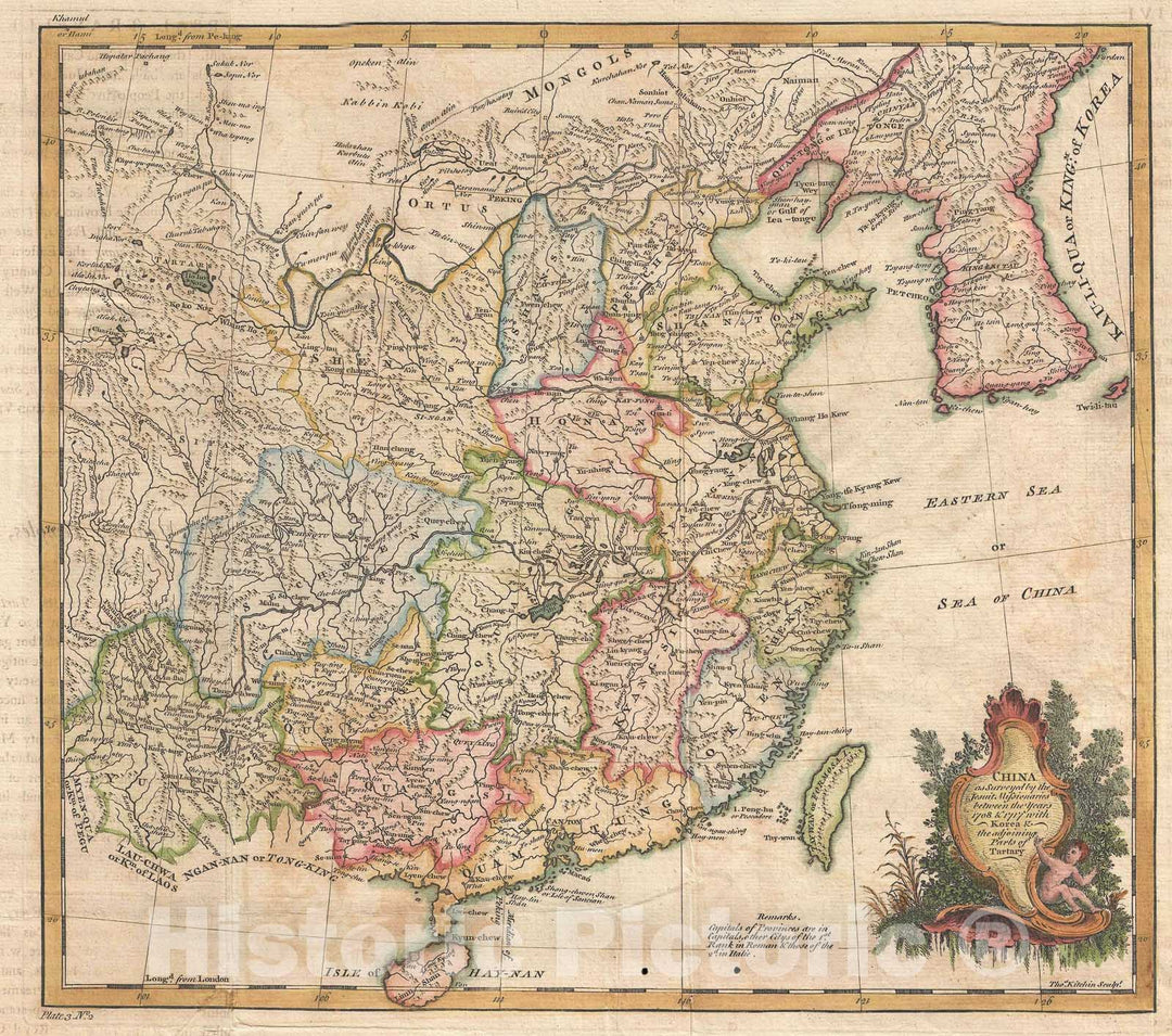 Historic Map : China, Kitchin, 1747, Vintage Wall Art