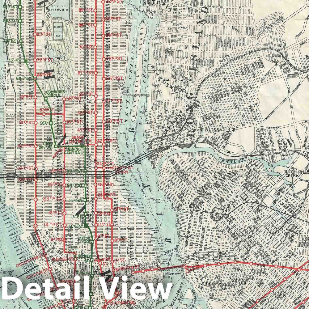 Historic Map : New York City, Walker, 1907, Vintage Wall Art