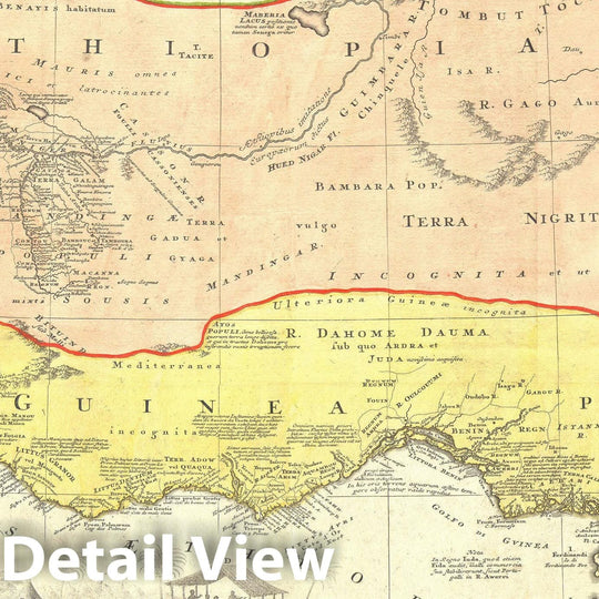 Historic Map : West Africa " Slave Trade references " 'Guinea', Homann Heirs, 1743, Vintage Wall Art