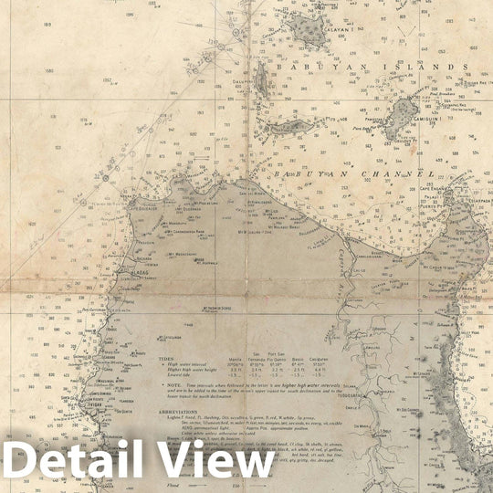 Historic Map : Nautical Chart Luzon, Philippine Islands, U.S. Coast Survey, 1938, Vintage Wall Art