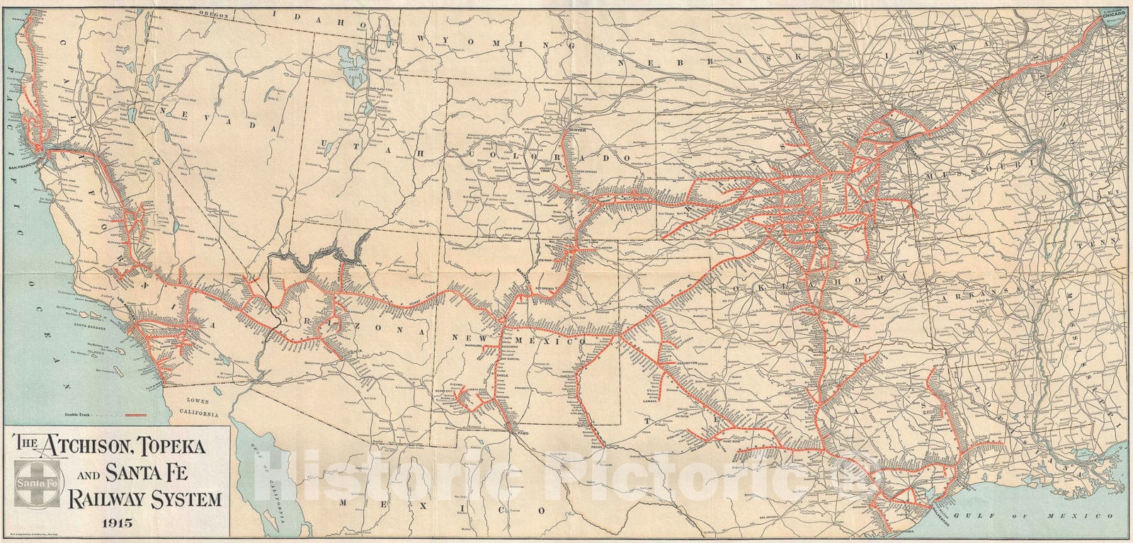 Historic Map : The Western United States, M.B. Brown Railroad, 1915, Vintage Wall Art