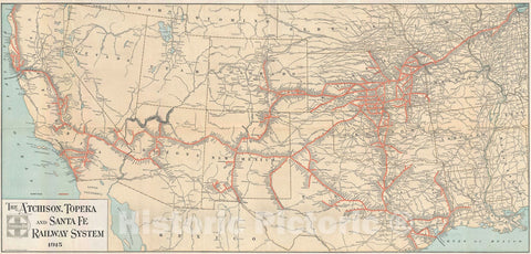 Historic Map : The Western United States, M.B. Brown Railroad, 1915, Vintage Wall Art