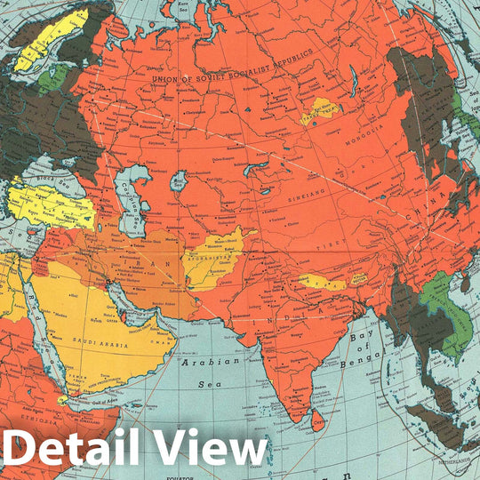 Historic Map : Fortune Magazine Persuasive Map of The World during World War II, 1943, Vintage Wall Art