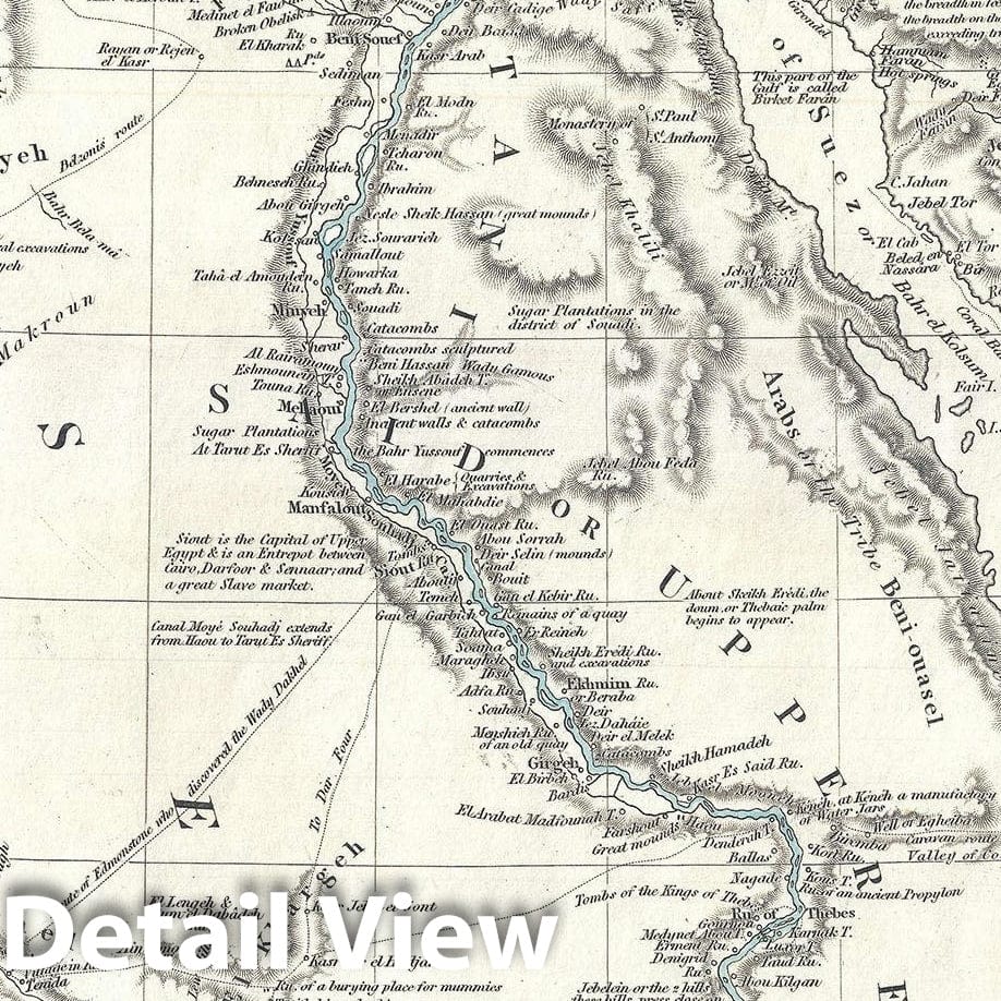 Historic Map : Egypt, S.D.U.K., 1831, Vintage Wall Art