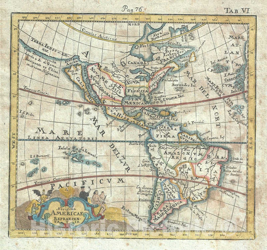 Historic Map : America "North America, South America", insular California, Hederichs, 1742, Vintage Wall Art