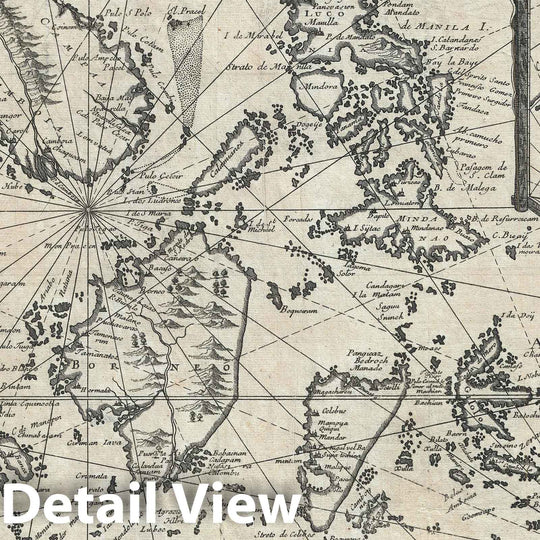 Historic Map : The East Indies: Malaya, Java, Borneo, Singapore, Renneville, 1705, Vintage Wall Art