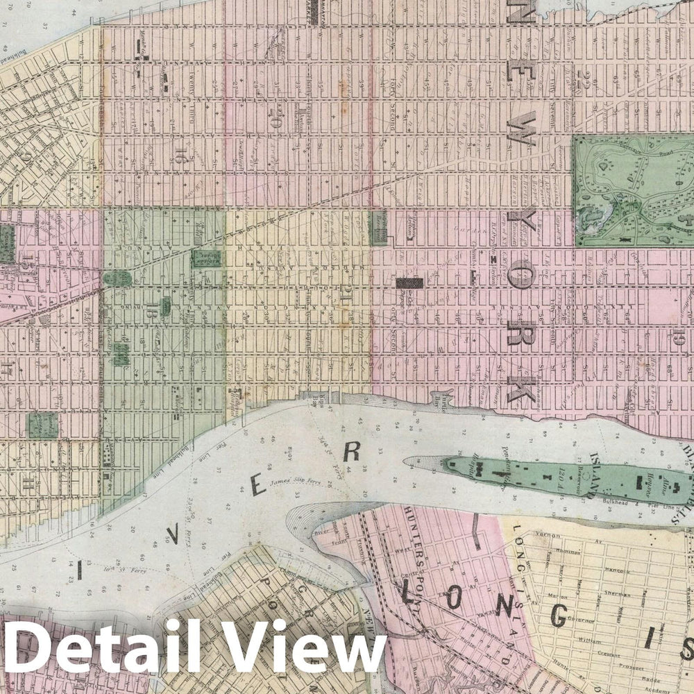 Historic Map : New York City, Beers, 1873, Vintage Wall Art