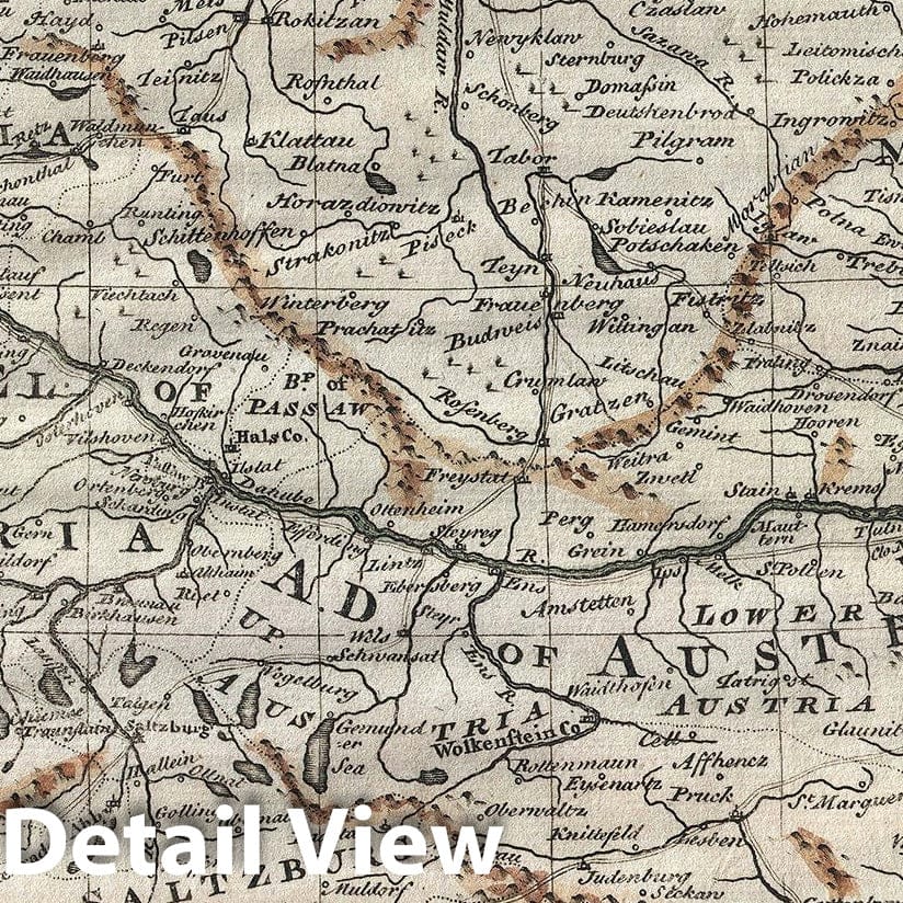 Historic Map : Bohemia and Southeastern Germany "Bavaria and Salzburg", Bowen, 1747, Vintage Wall Art