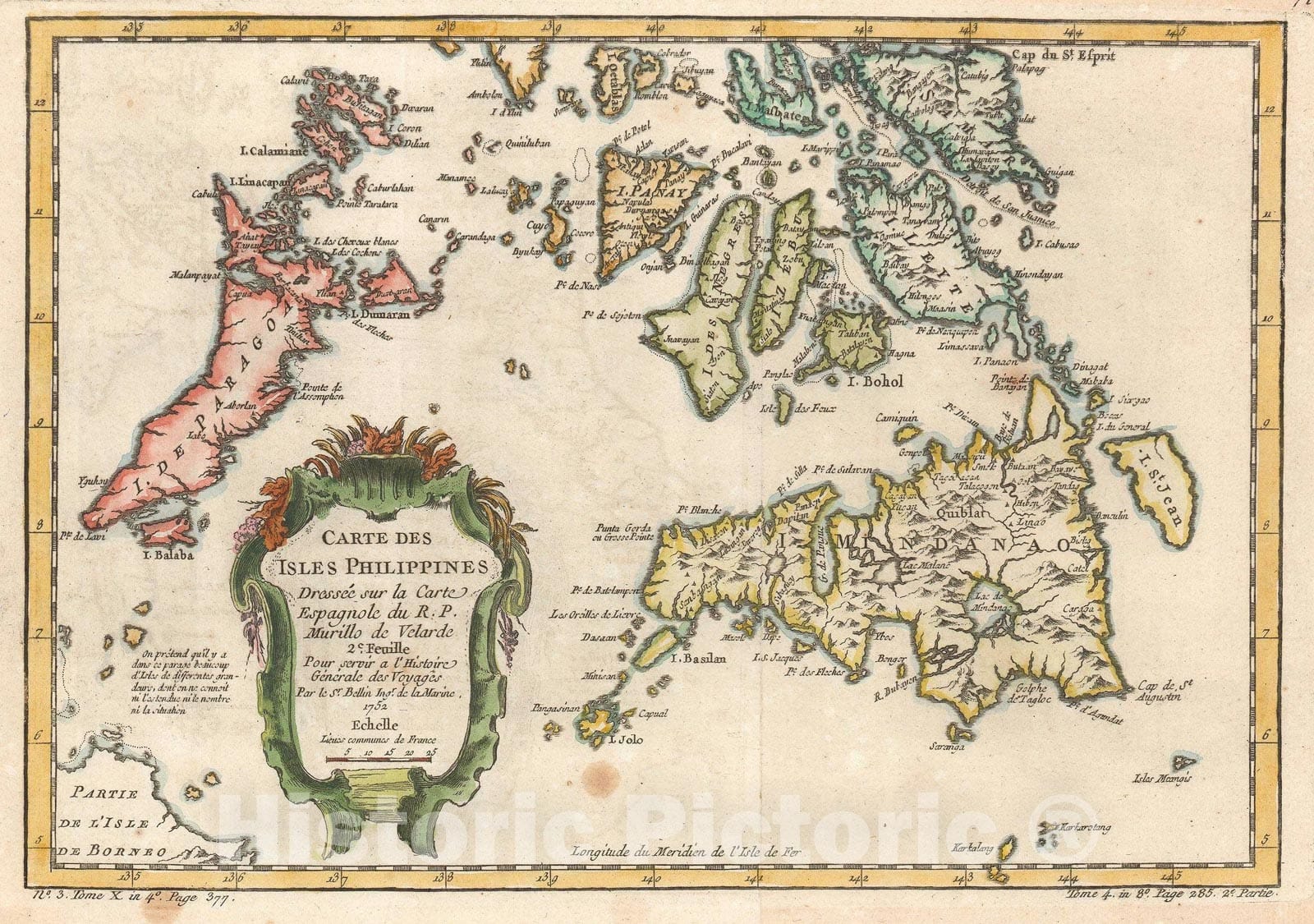 Historic Map : The Southern Philippines "Mindanao, Leyte, Samar, Panay", Bellin, 1752, Vintage Wall Art