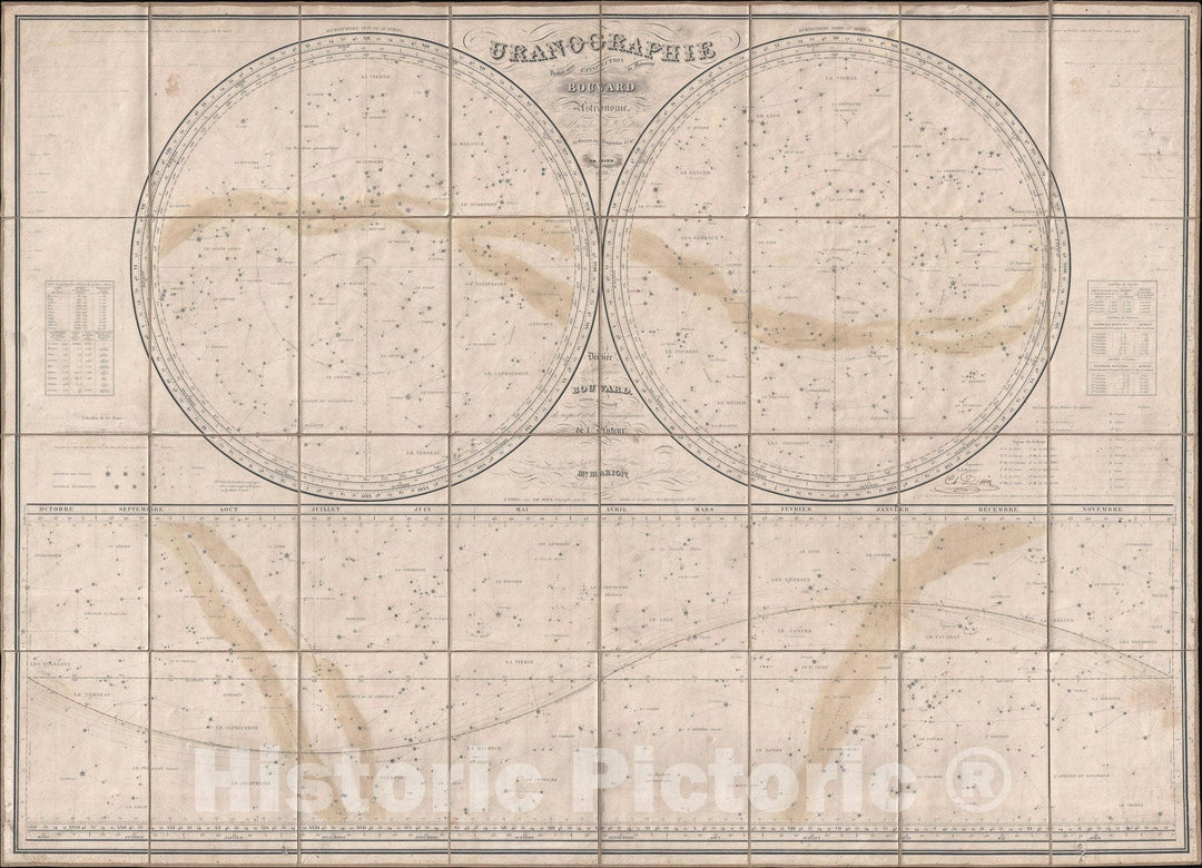 Historic Map : The Stars and Constellations "Signed First Edition", Dien Celestial, 1831, Vintage Wall Art