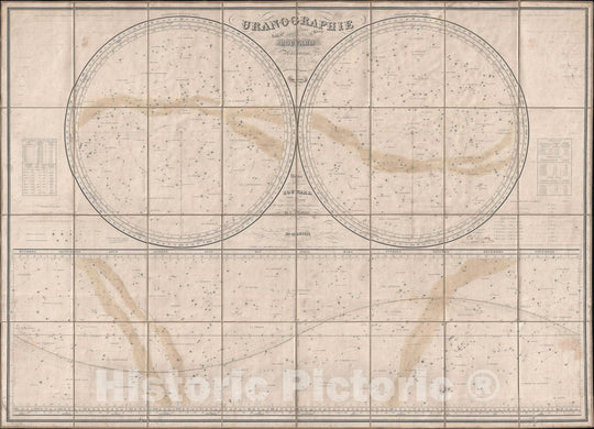 Historic Map : The Stars and Constellations "Signed First Edition", Dien Celestial, 1831, Vintage Wall Art