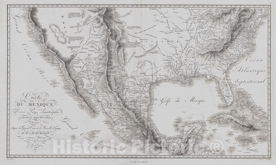 Historic Map : Mexico, Texas, Louisiana, and Florida, Humboldt, 1811, Vintage Wall Art