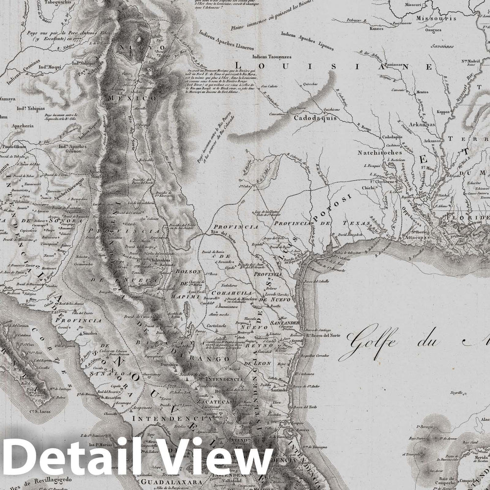 Historic Map : Mexico, Texas, Louisiana, and Florida, Humboldt, 1811, Vintage Wall Art