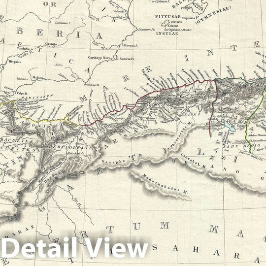 Historic Map : Ancient Libya, Barbary Coast, Northern Africa "Carthage", S.D.U.K., 1840, Vintage Wall Art