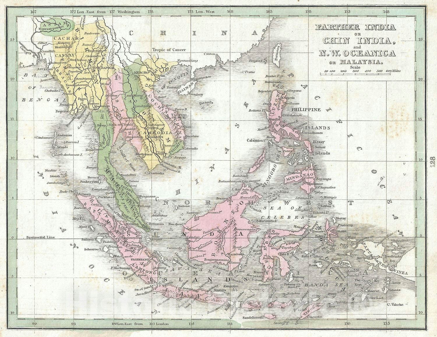 Historic Map : The East Indies and Southeast Asia, BraArtd, 1835, Vintage Wall Art