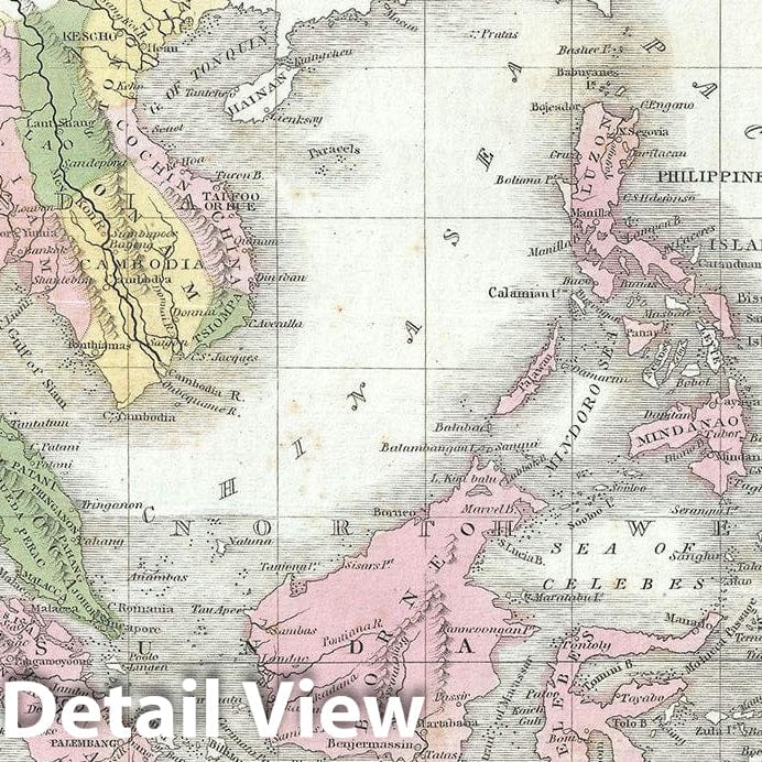 Historic Map : The East Indies and Southeast Asia, BraArtd, 1835, Vintage Wall Art