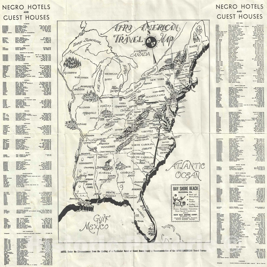 Historic Map : The Eastern United States, 1942, Vintage Wall Art