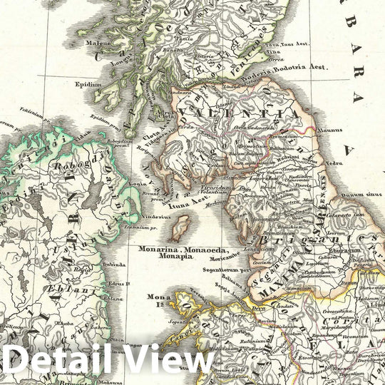 Historic Map : The British Isles "England, Scotland, Ireland", Spruner, 1865, Vintage Wall Art