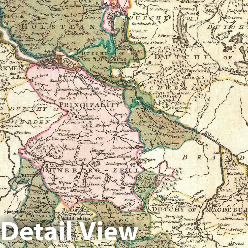 Historic Map : Lower Saxony, Germany, Wilkinson, 1794, Vintage Wall Art