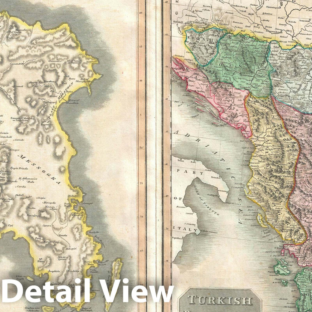 Historic Map : Greece and Attica, Thomson, 1814, Vintage Wall Art