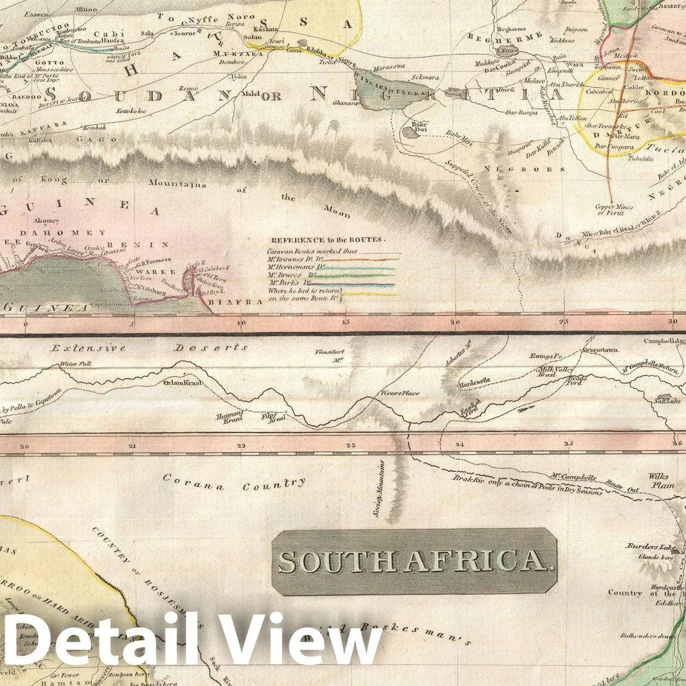 Historic Map : South Africa and North Africa, Thomson, 1815, Vintage Wall Art