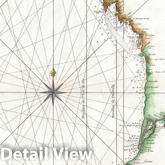 Historic Map : Nautical Chart Western Africa " Senegal, Gambia, Guinea, etc.", Bellin, 1765, Vintage Wall Art