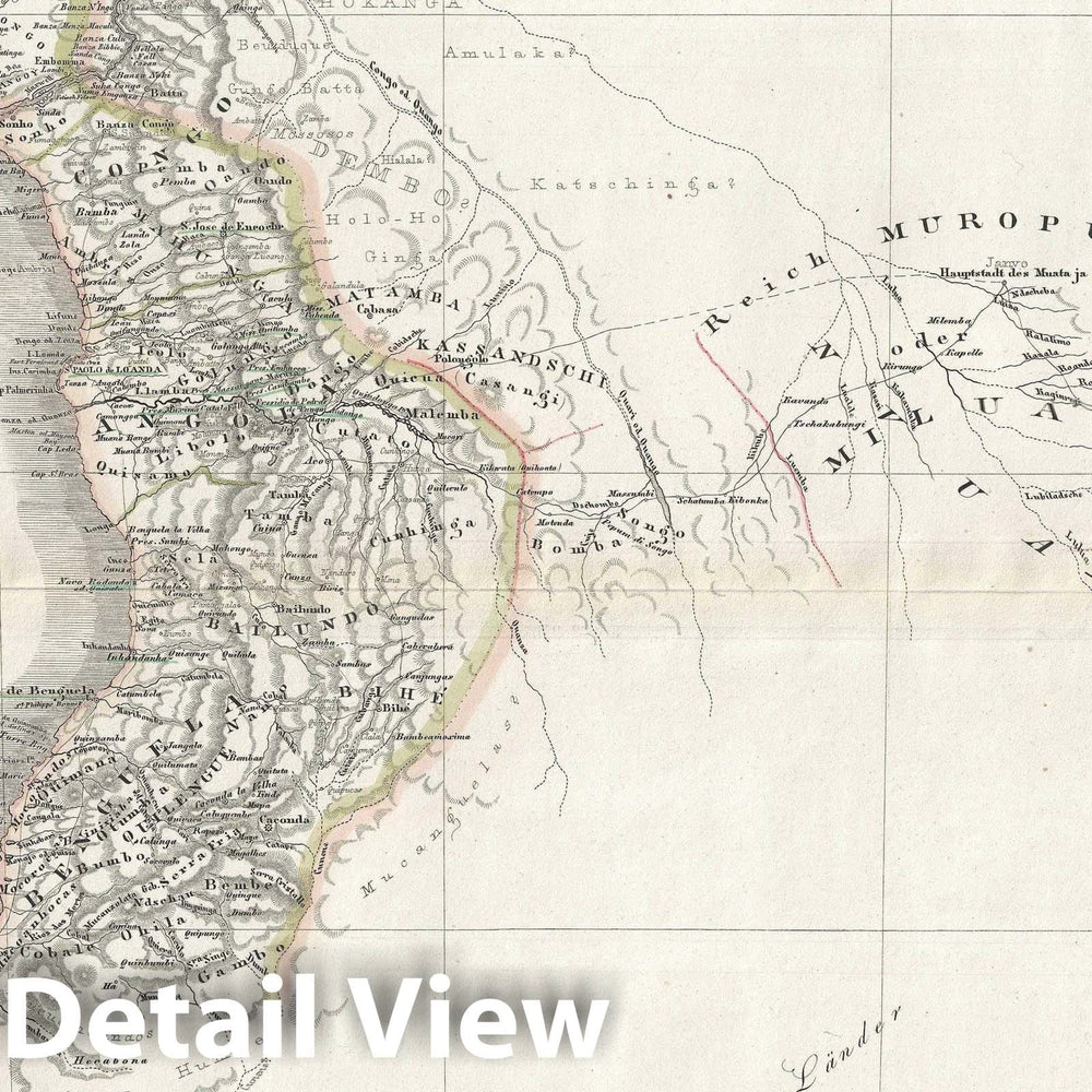 Historic Map : southwestern Africa, Weiland and Kiepert, 1846, Vintage Wall Art